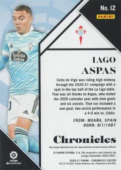 2020-21 Panini Chronicles - Chronicles La Liga Purple Astro #12 Iago Aspas Back
