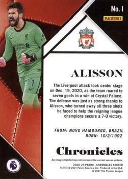 2020-21 Panini Chronicles - Chronicles Premier League #1 Alisson Back