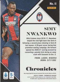 2020-21 Panini Chronicles - Chronicles Serie A #11 Simy Nwankwo Back