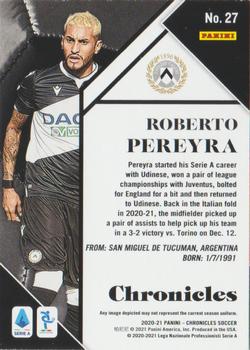 2020-21 Panini Chronicles - Chronicles Serie A #27 Roberto Pereyra Back