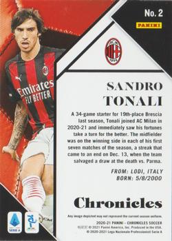 2020-21 Panini Chronicles - Chronicles Serie A Purple Astro #2 Sandro Tonali Back