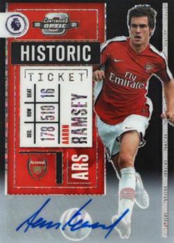 2020-21 Panini Chronicles - Contenders Historic Rookie Ticket Premier League Autographs Black Circles #5 Aaron Ramsey Front