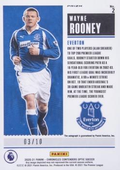 2020-21 Panini Chronicles - Contenders Historic Rookie Ticket Premier League Autographs Gold #2 Wayne Rooney Back