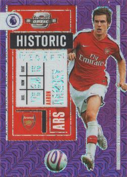 2020-21 Panini Chronicles - Contenders Historic Rookie Ticket Premier League Purple Mojo #5 Aaron Ramsey Front