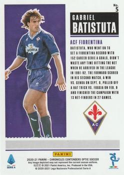 2020-21 Panini Chronicles - Contenders Historic Rookie Ticket Serie A #5 Gabriel Batistuta Back