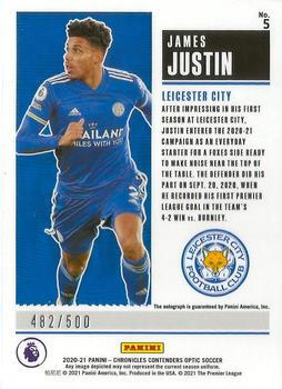 2020-21 Panini Chronicles - Contenders Rookie Ticket Premier League Autographs #5 James Justin Back