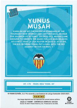 2020-21 Panini Chronicles - Donruss Rated Rookies La Liga #3 Yunus Musah Back