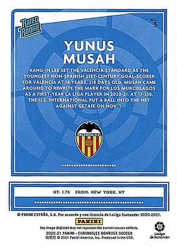 2020-21 Panini Chronicles - Donruss Rated Rookies La Liga Press Proof Silver #3 Yunus Musah Back