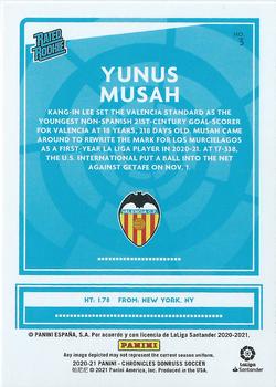 2020-21 Panini Chronicles - Donruss Rated Rookies La Liga Silver Circles #3 Yunus Musah Back