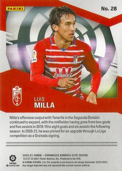 2020-21 Panini Chronicles - Elite La Liga #28 Luis Milla Back