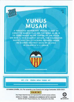 2020-21 Panini Chronicles - Optic Rated Rookies La Liga #6 Yunus Musah Back