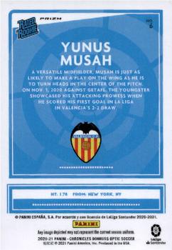 2020-21 Panini Chronicles - Optic Rated Rookies La Liga Blue Shimmer Asia #6 Yunus Musah Back
