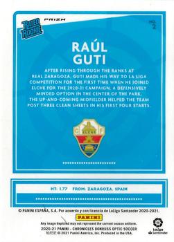 2020-21 Panini Chronicles - Optic Rated Rookies La Liga Green Wave #2 Raul Guti Back