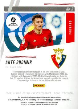 2020-21 Panini Chronicles - Prestige La Liga #3 Ante Budimir Back