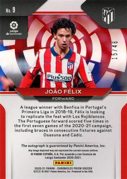 2020-21 Panini Chronicles - Prizm La Liga Autographs #9 Joao Felix Back