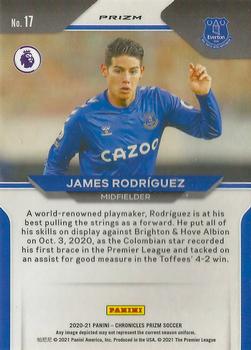 2020-21 Panini Chronicles - Prizm Premier League Silver Circles #17 James Rodriguez Back