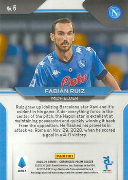 2020-21 Panini Chronicles - Prizm Serie A #6 Fabian Ruiz Back