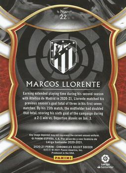 2020-21 Panini Chronicles - Select La Liga #22 Marcos Llorente Back