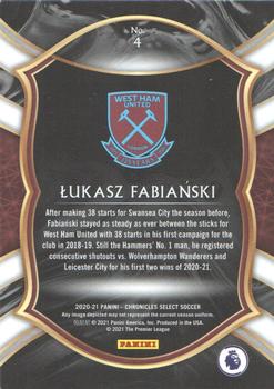 2020-21 Panini Chronicles - Select Premier League #4 Lukasz Fabianski Back