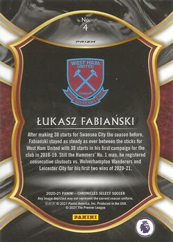2020-21 Panini Chronicles - Select Premier League Silver Circles #4 Lukasz Fabianski Back