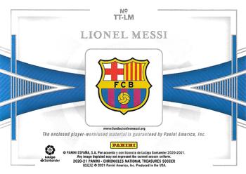 2020-21 Panini Chronicles - National Treasures Treasured Threads #TT-LM Lionel Messi Back