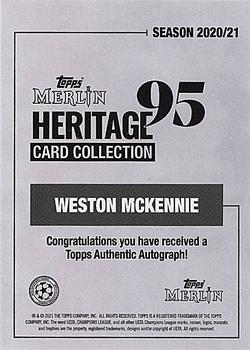 2020-21 Topps Merlin Heritage 95 - Autographs Blue #NNO Weston McKennie Back