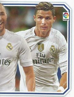 2015-16 Panini LaLiga BBVA Stickers (Brazil) #102 Bale / Benzema / Cristiano Ronaldo Front