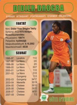 2008-11 Boing Superstars - 2008 Finnish Promos #B4 Didier Drogba Back
