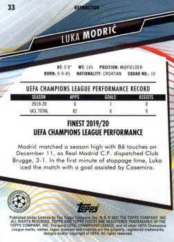 2020-21 Finest UEFA Champions League - Refractor #33 Luka Modrić Back