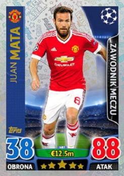 2015-16 Topps Match Attax UEFA Champions League Polish - Zawodnik Meczu #487 Juan Mata Front