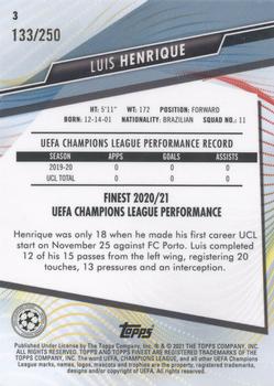 2020-21 Finest UEFA Champions League - Purple Refractor #3 Luis Henrique Back