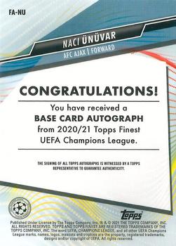2020-21 Finest UEFA Champions League - Autographs #FA-NU Naci Ünüvar Back