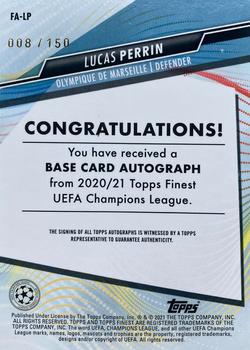 2020-21 Finest UEFA Champions League - Autographs Blue Refractor #FA-LP Lucas Perrin Back