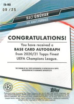 2020-21 Finest UEFA Champions League - Autographs Orange Refractor #FA-NU Naci Ünüvar Back