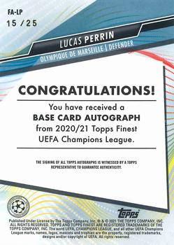 2020-21 Finest UEFA Champions League - Autographs Orange Wave Refractor #FA-LP Lucas Perrin Back