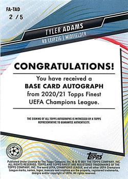 2020-21 Finest UEFA Champions League - Autographs Red Wave Refractor #FA-TAD Tyler Adams Back