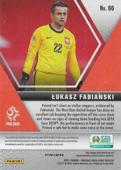 2021 Panini Mosaic UEFA EURO 2020 - Blue Pulsar #66 Lukasz Fabianski Back