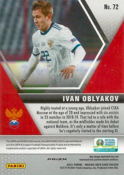 2021 Panini Mosaic UEFA EURO 2020 - Blue Pulsar #72 Ivan Oblyakov Back