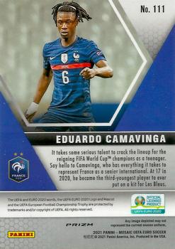 2021 Panini Mosaic UEFA EURO 2020 - Blue Pulsar #111 Eduardo Camavinga Back