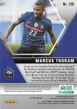 2021 Panini Mosaic UEFA EURO 2020 - Blue Pulsar #120 Marcus Thuram Back