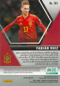 2021 Panini Mosaic UEFA EURO 2020 - Blue Pulsar #161 Fabian Ruiz Back