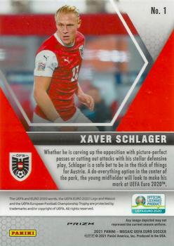 2021 Panini Mosaic UEFA EURO 2020 - Gold Pulsar #1 Xaver Schlager Back