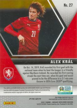 2021 Panini Mosaic UEFA EURO 2020 - Gold Pulsar #27 Alex Kral Back