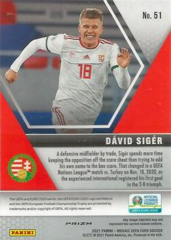 2021 Panini Mosaic UEFA EURO 2020 - Gold Pulsar #51 David Siger Back