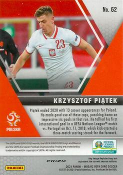 2021 Panini Mosaic UEFA EURO 2020 - Gold Pulsar #62 Krzysztof Piatek Back