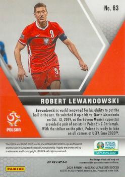 2021 Panini Mosaic UEFA EURO 2020 - Gold Pulsar #63 Robert Lewandowski Back