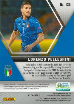 2021 Panini Mosaic UEFA EURO 2020 - Gold Pulsar #136 Lorenzo Pellegrini Back
