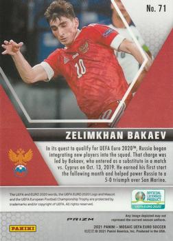 2021 Panini Mosaic UEFA EURO 2020 - Mosaic Green #71 Zelimkhan Bakaev Back
