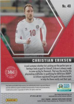 2021 Panini Mosaic UEFA EURO 2020 - Mosaic Reactive Gold #40 Christian Eriksen Back