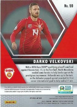2021 Panini Mosaic UEFA EURO 2020 - Mosaic Reactive Red #59 Darko Velkovski Back
